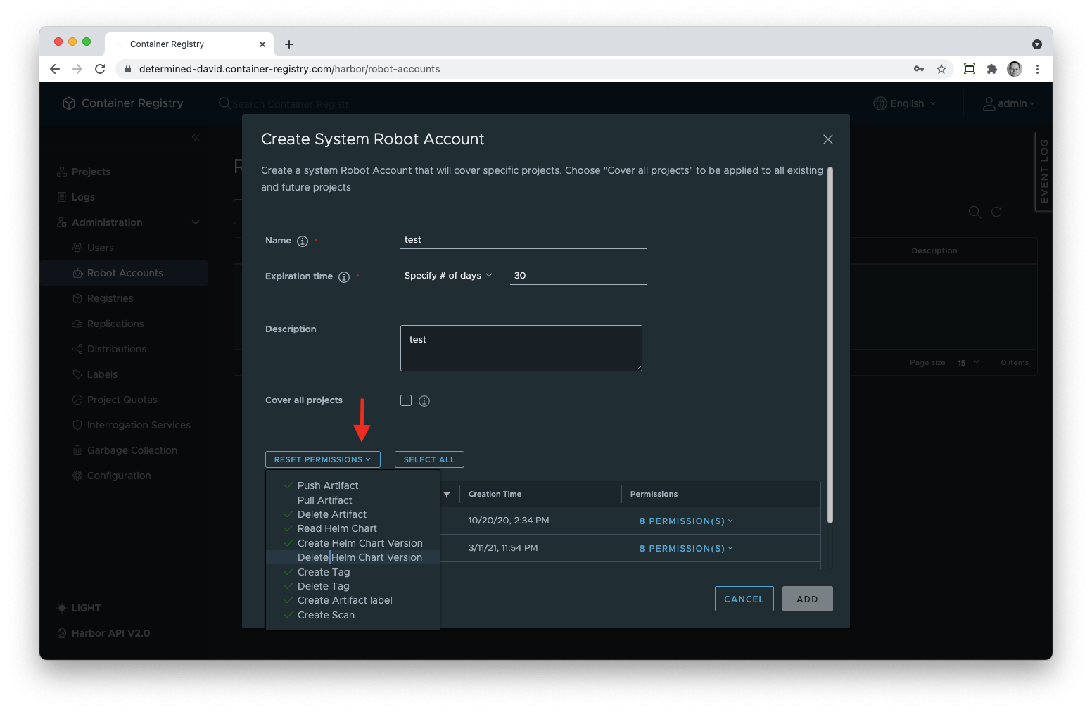 Revoke selected permissions