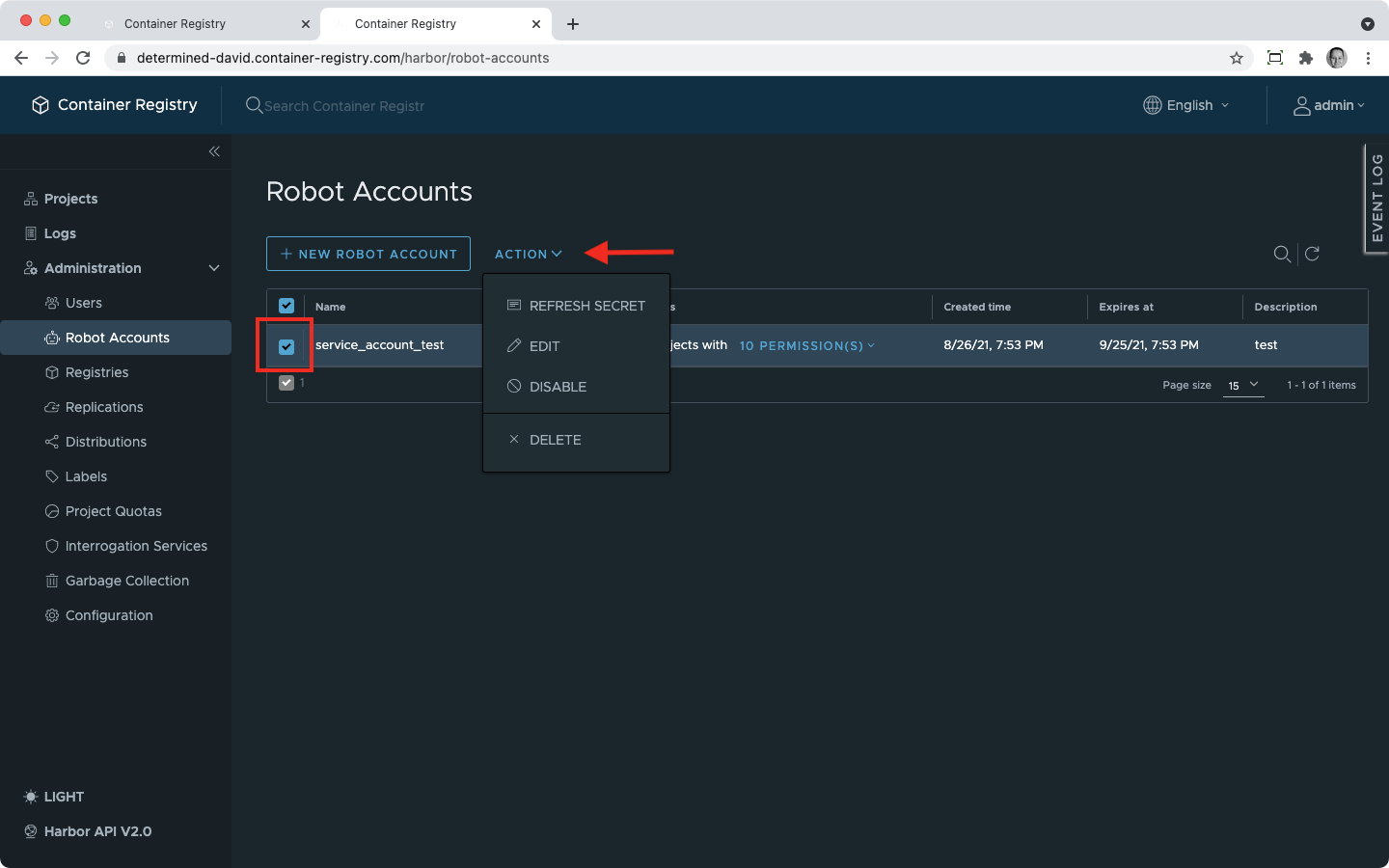 Robots actions