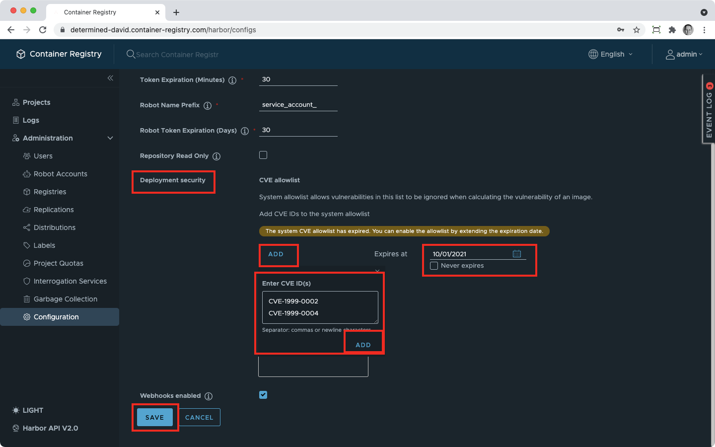 Add new cves