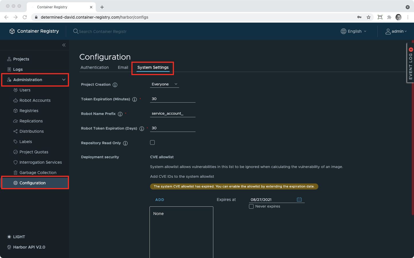 Open cve allowlist