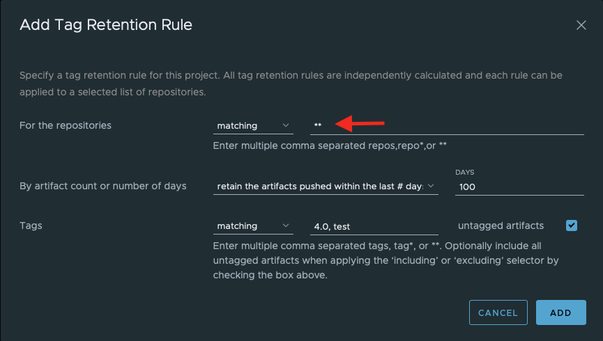 Retention example doublestar