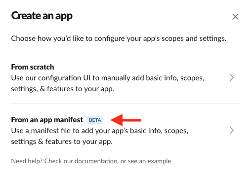 Create slack app