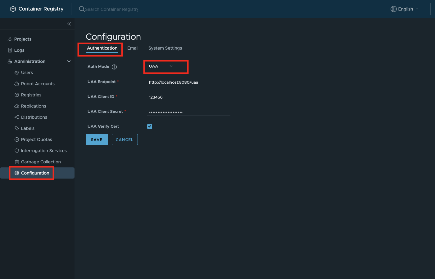 Uaa authentication