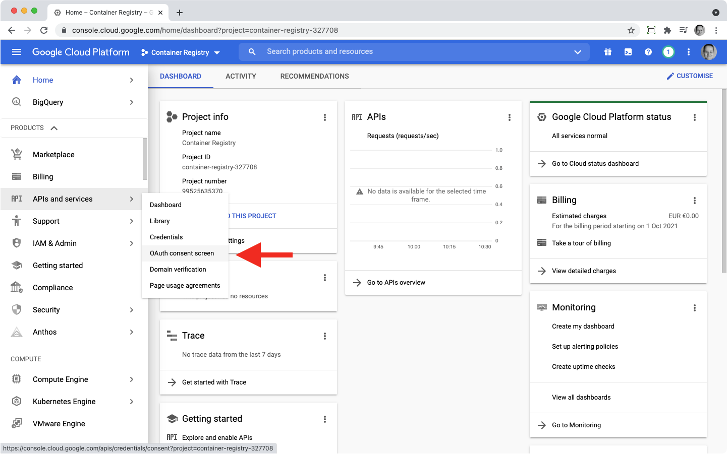 Consent screen google