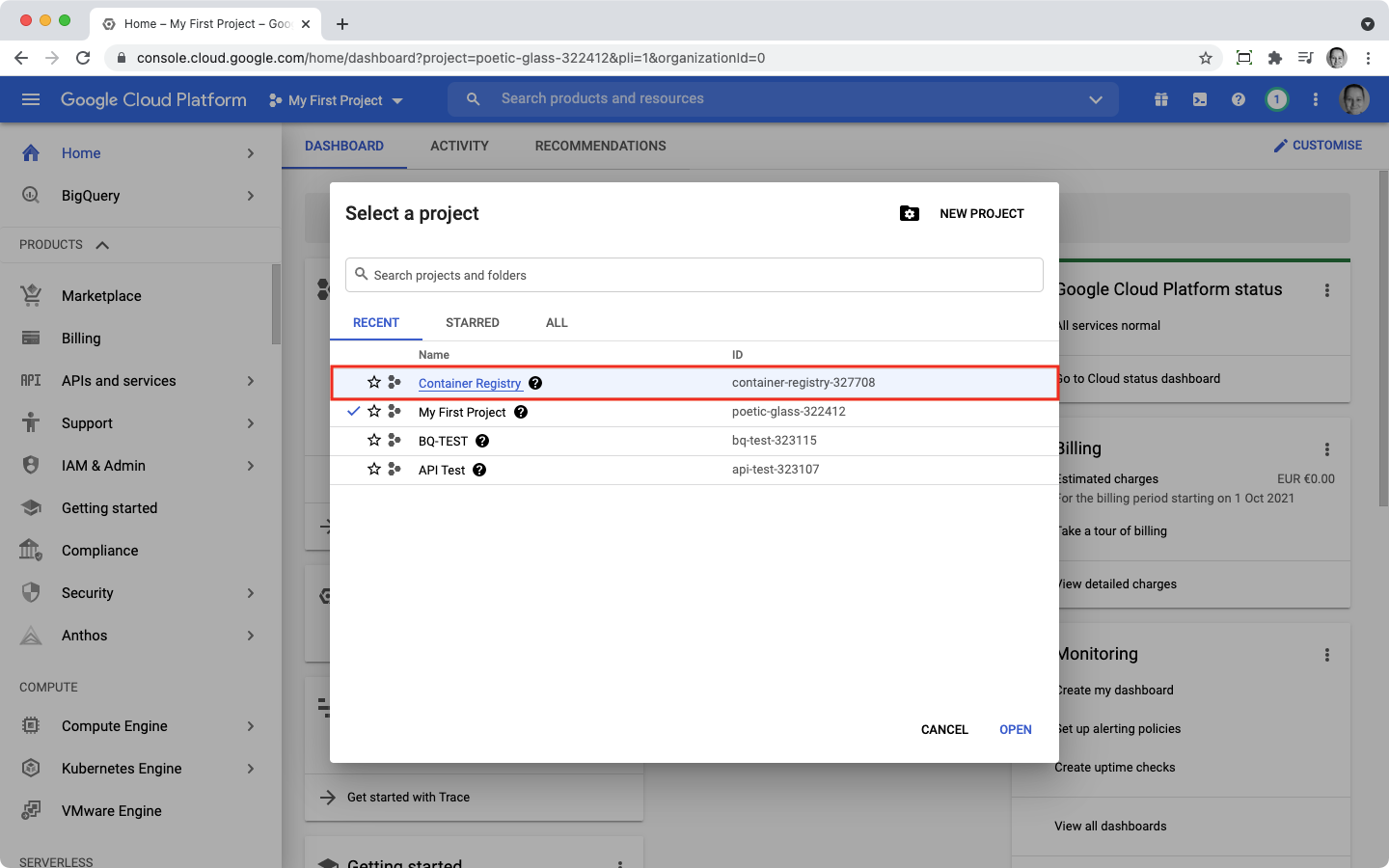 Open google project