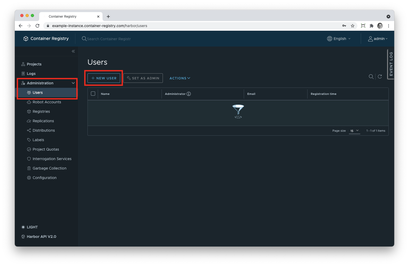 User administration