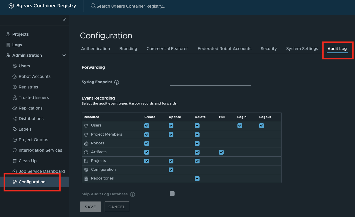 Audit log overview