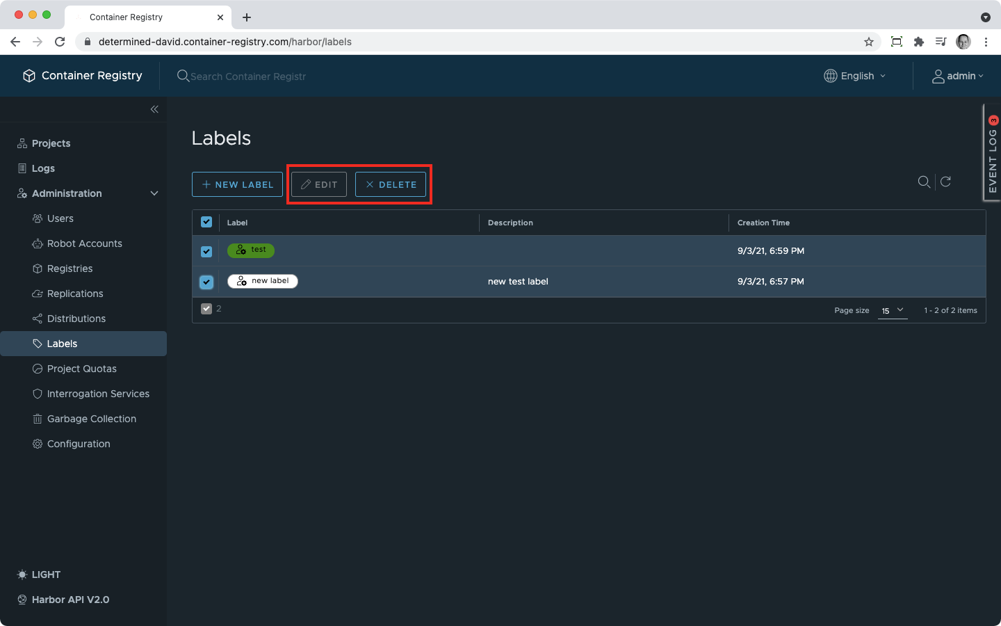 Change delete system labels