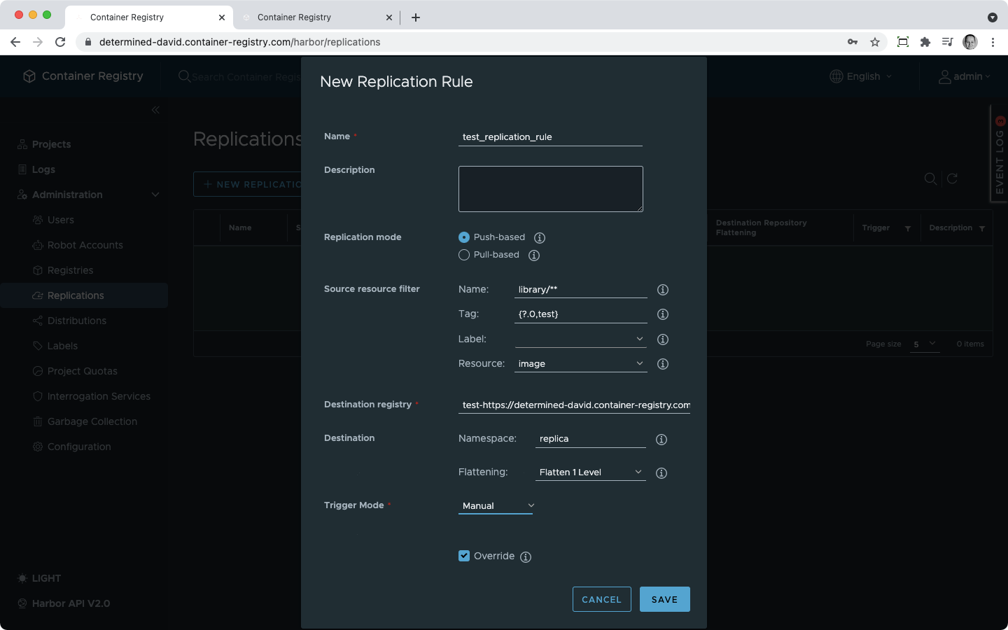 New replication rule