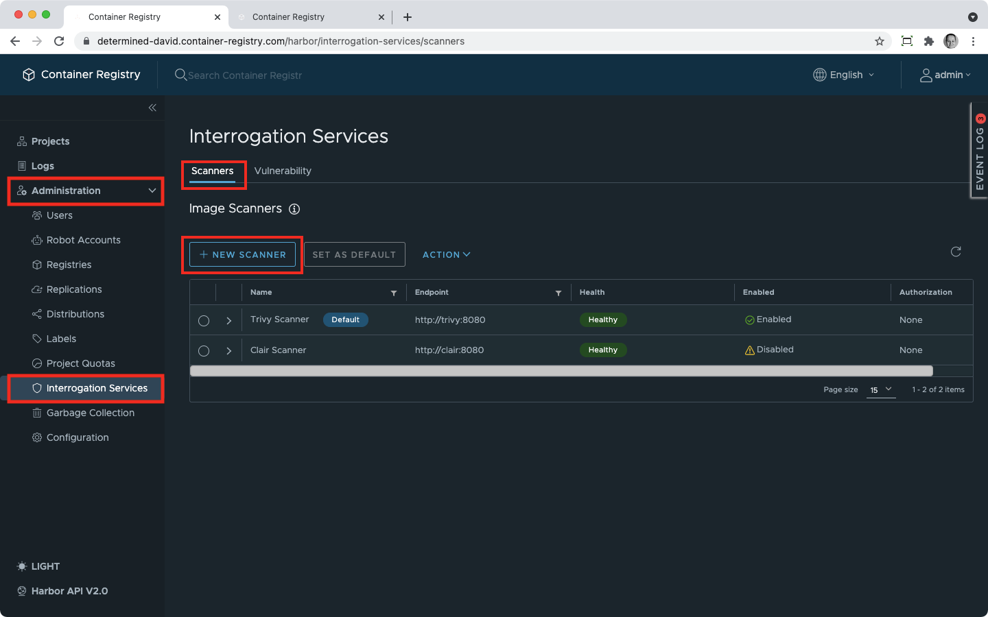 Add new system scanner 1