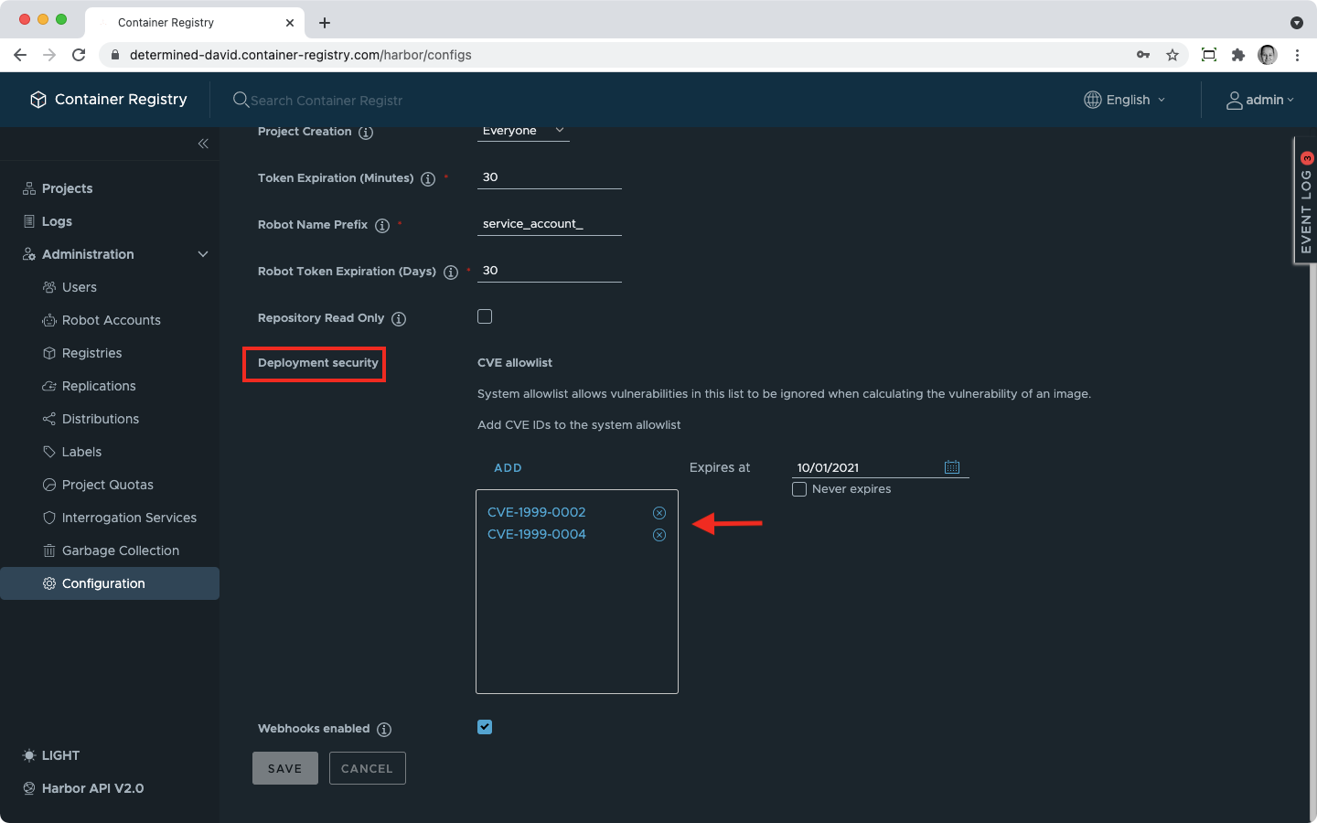Remove cve