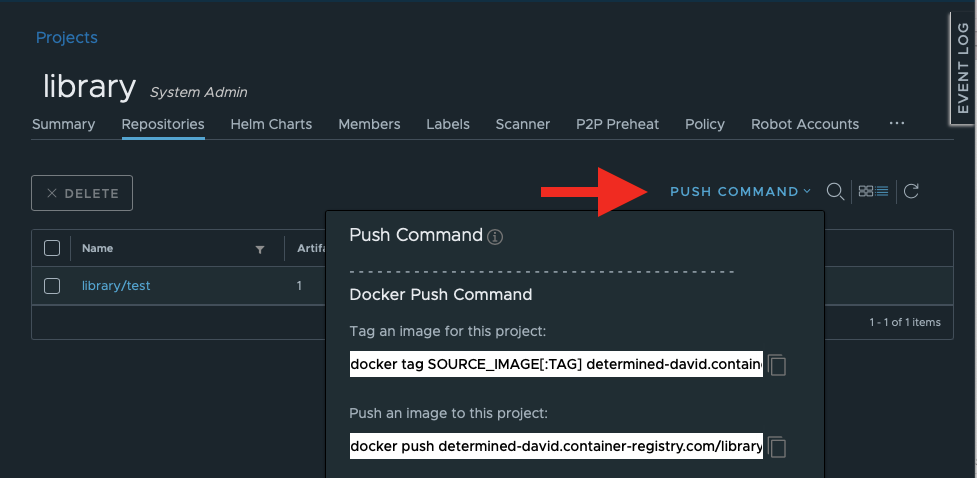 Push command button