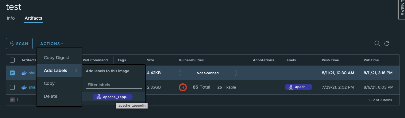 Add label to image