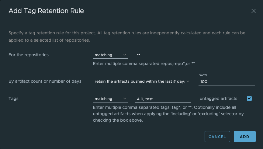 Retention policy
