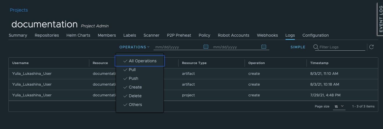 Filter logs 2