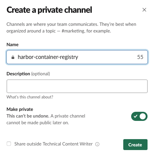 New slack channel