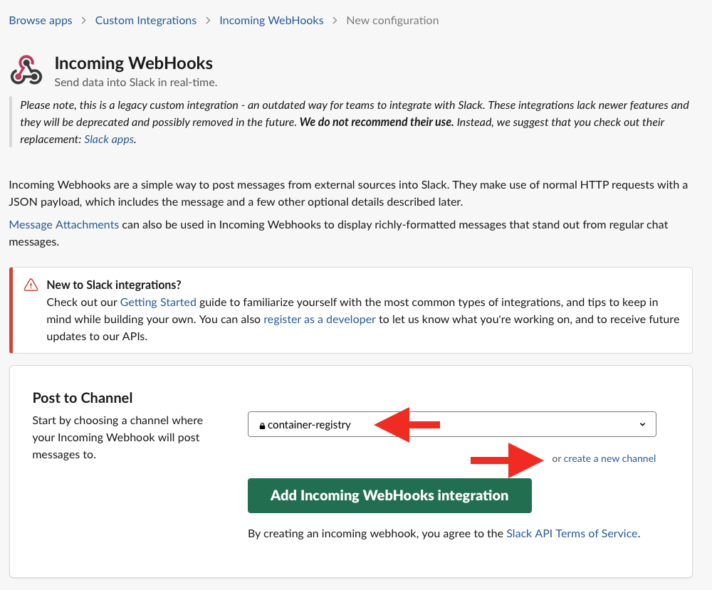 Webhooks slack legacy