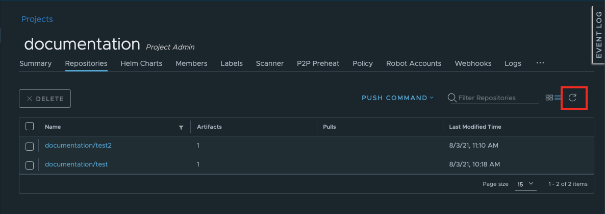 Refresh repository list